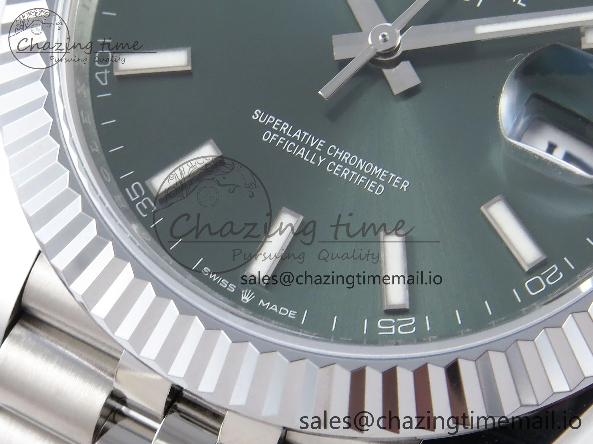 DateJust 41 126334 QF+ 1:1 Best Edition 904L Steel Green Stick Dial on SS Jubilee Bracelet VR3235