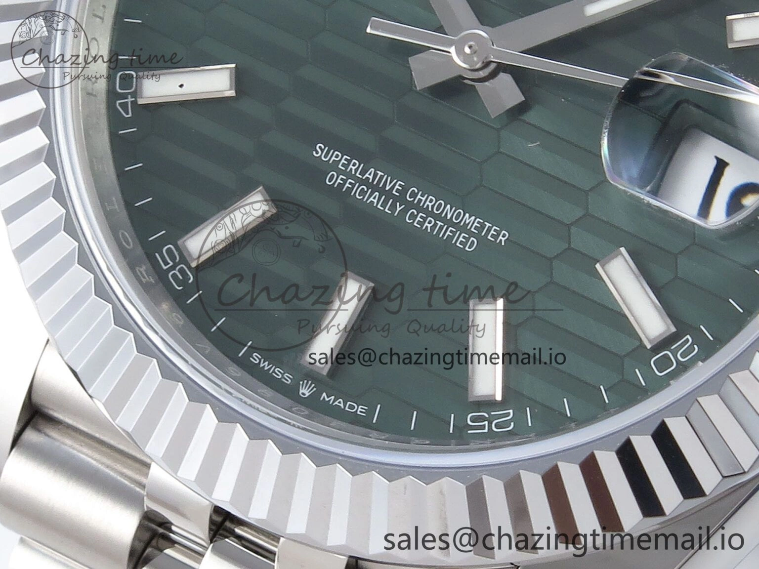 DateJust 41 126334 QF+ 1:1 Best Edition 904L Steel Green Textured Stick Dial on SS Jubilee Bracelet VR3235