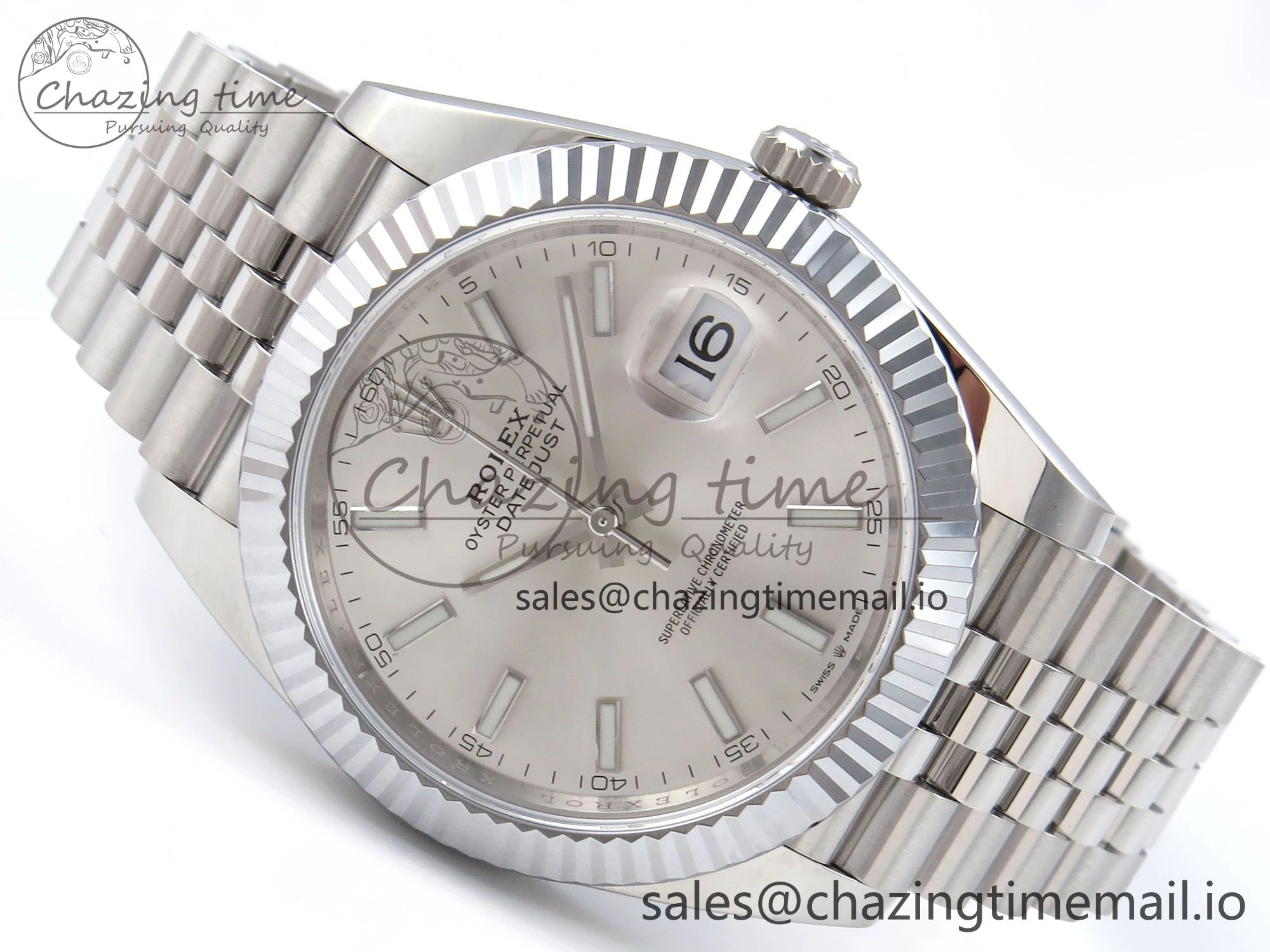 DateJust 41 126334 QF+ 1:1 Best Edition 904L Steel Silver Stick Dial on SS Jubilee Bracelet VR3235