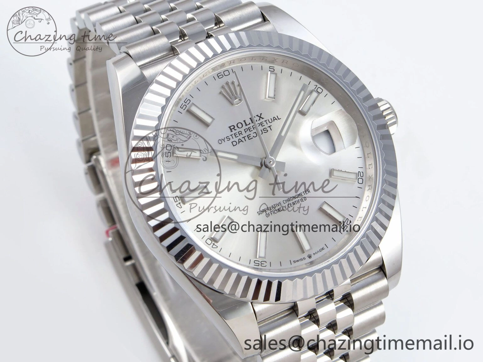 DateJust 41 126334 QF+ 1:1 Best Edition 904L Steel Silver Stick Dial on SS Jubilee Bracelet VR3235
