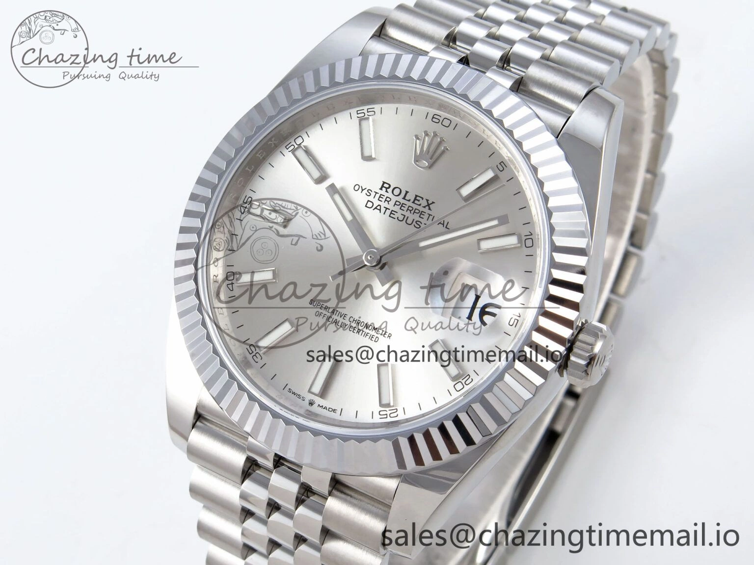DateJust 41 126334 QF+ 1:1 Best Edition 904L Steel Silver Stick Dial on SS Jubilee Bracelet VR3235