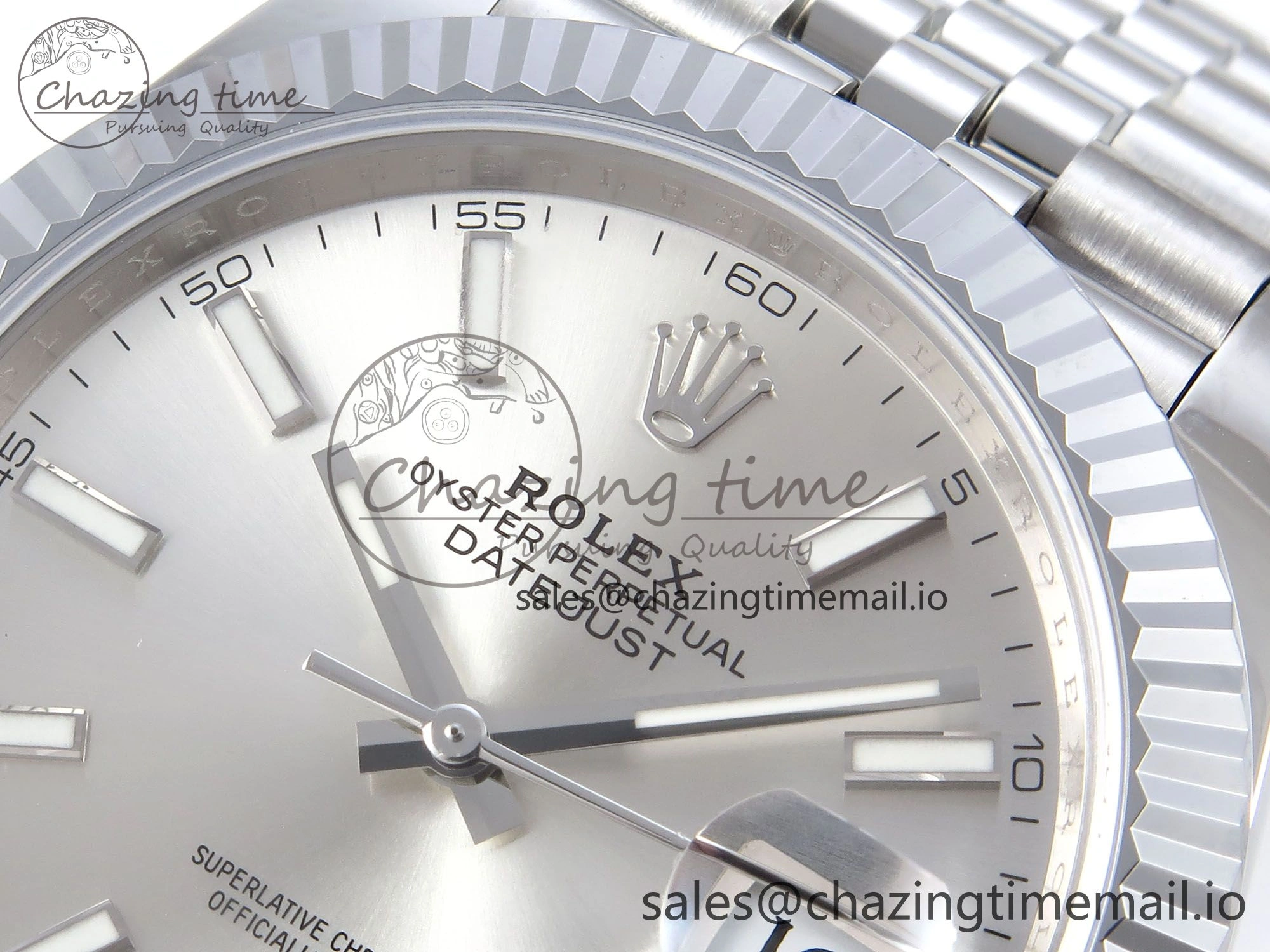 DateJust 41 126334 QF+ 1:1 Best Edition 904L Steel Silver Stick Dial on SS Jubilee Bracelet VR3235