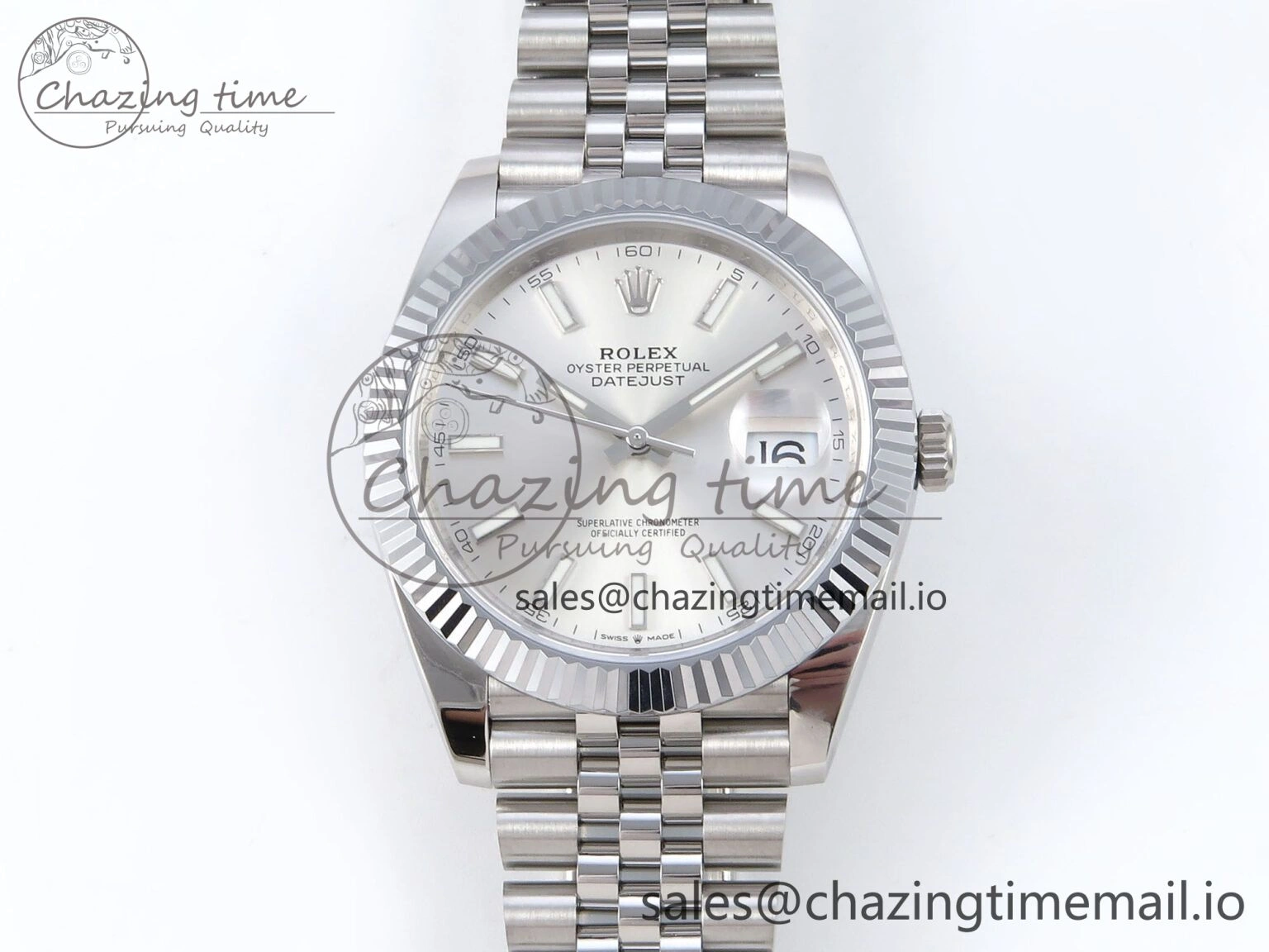 DateJust 41 126334 QF+ 1:1 Best Edition 904L Steel Silver Stick Dial on SS Jubilee Bracelet VR3235