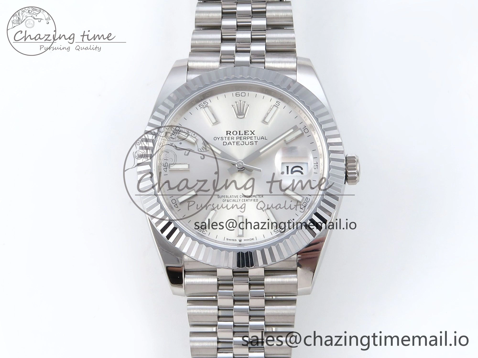 DateJust 41 126334 QF+ 1:1 Best Edition 904L Steel Silver Stick Dial on SS Jubilee Bracelet VR3235