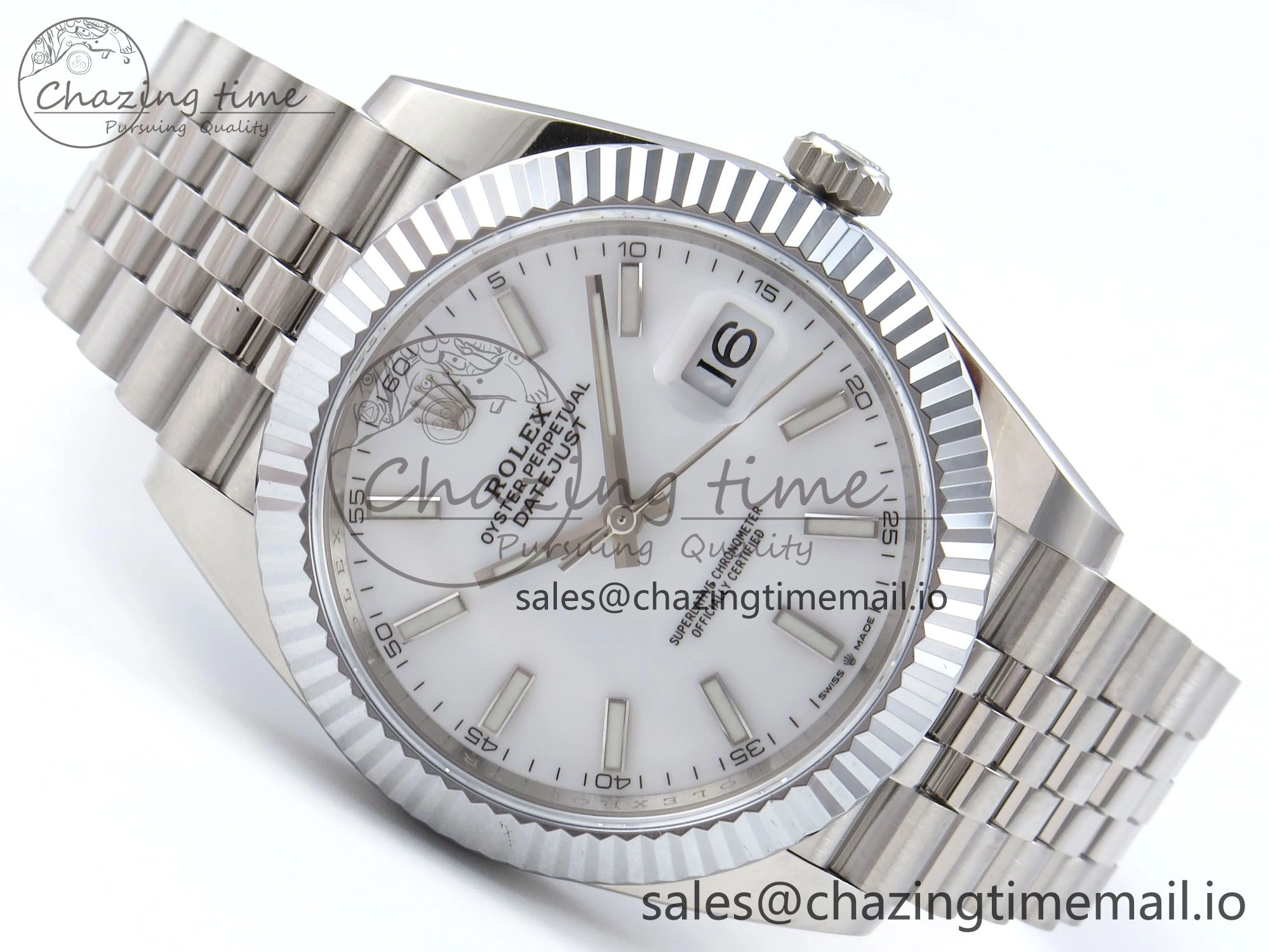 DateJust 41 126334 QF+ 1:1 Best Edition 904L Steel White Stick Dial on SS Jubilee Bracelet VR3235