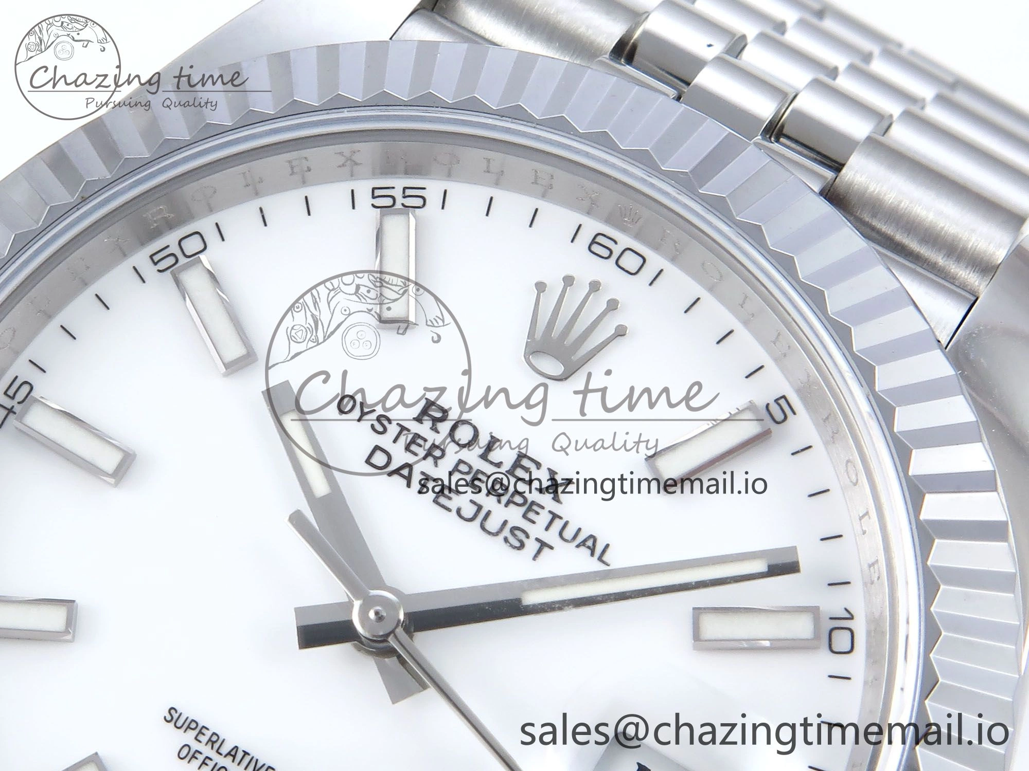 DateJust 41 126334 QF+ 1:1 Best Edition 904L Steel White Stick Dial on SS Jubilee Bracelet VR3235
