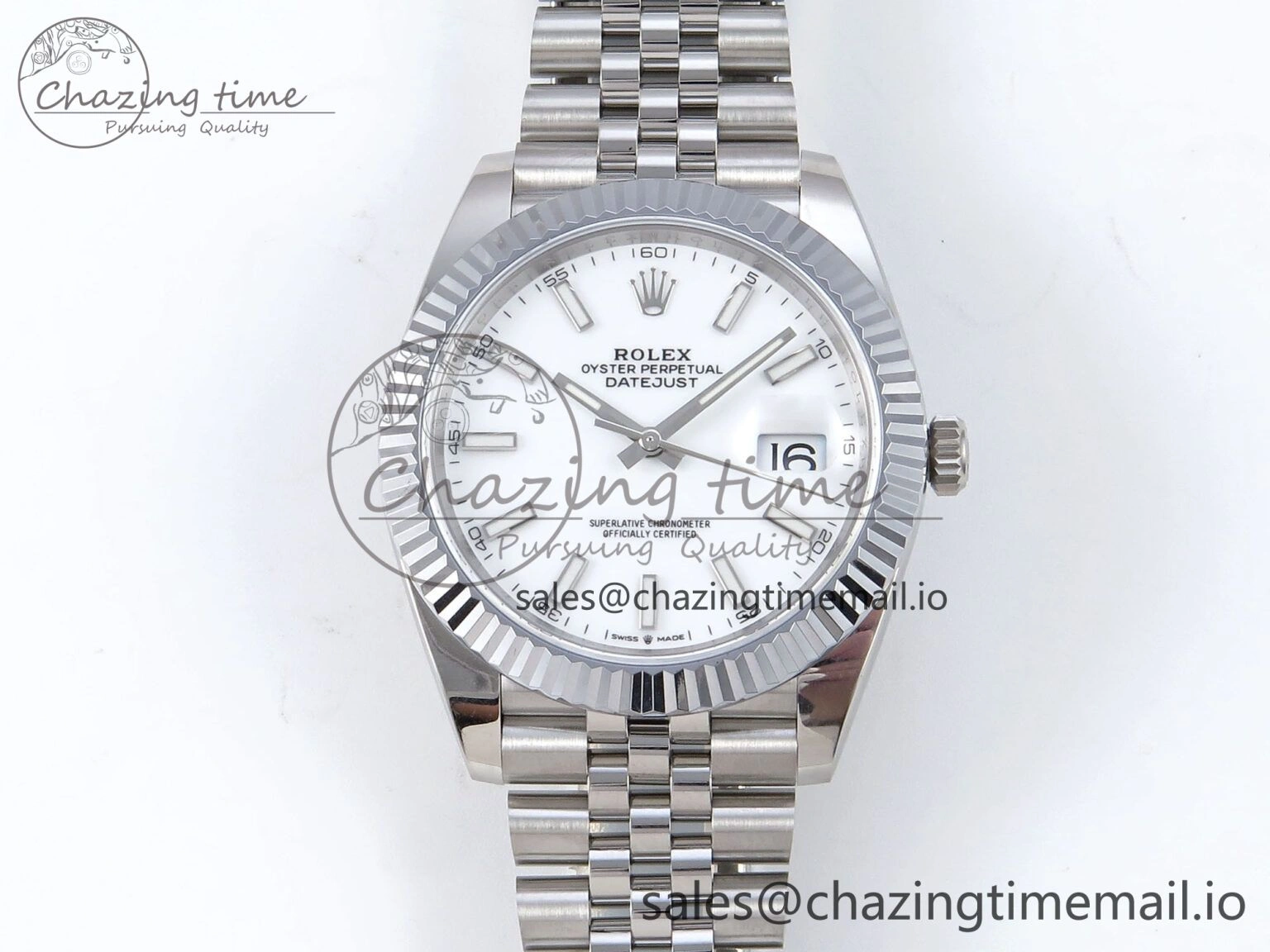 DateJust 41 126334 QF+ 1:1 Best Edition 904L Steel White Stick Dial on SS Jubilee Bracelet VR3235