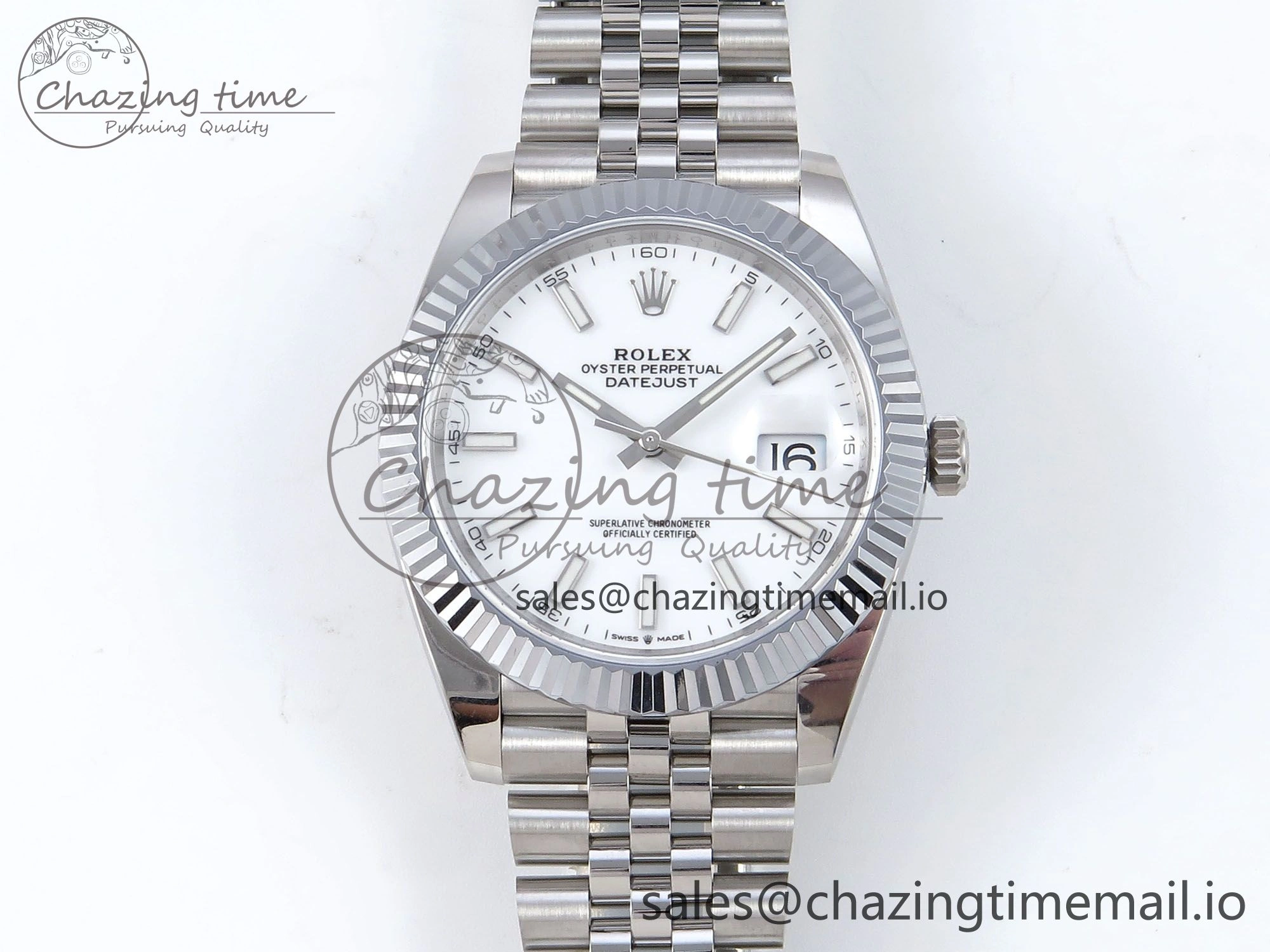 DateJust 41 126334 QF+ 1:1 Best Edition 904L Steel White Stick Dial on SS Jubilee Bracelet VR3235