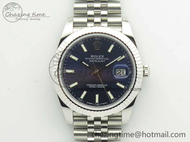 DateJust 41 126334 SS REF 1:1 Best Edition Blue Dial Stick Markers on Jubilee Bracelet A3235 Clone V2