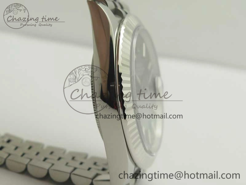 DateJust 41 126334 SS REF 1:1 Best Edition Gray Dial Stick Markers on Jubilee Bracelet A3235 Clone V2