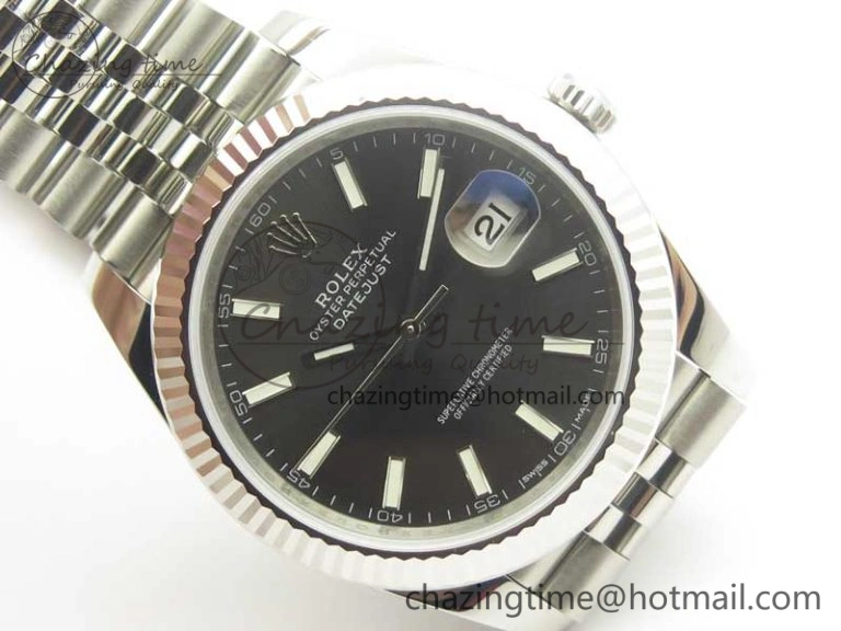 DateJust 41 126334 SS REF 1:1 Best Edition Gray Dial Stick Markers on Jubilee Bracelet A3235 Clone V2