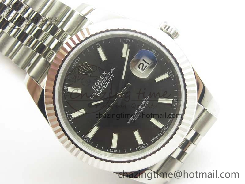 DateJust 41 126334 SS REF 1:1 Best Edition Gray Dial Stick Markers on Jubilee Bracelet A3235 Clone V2