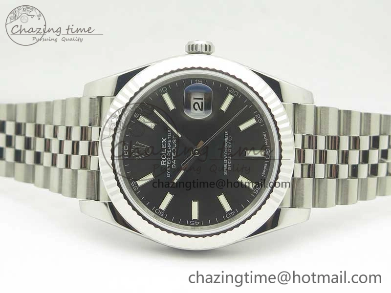 DateJust 41 126334 SS REF 1:1 Best Edition Gray Dial Stick Markers on Jubilee Bracelet A3235 Clone V2