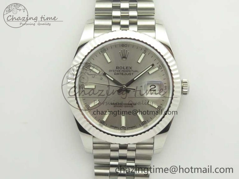 DateJust 41 126334 SS REF 1:1 Best Edition Silver Dial Stick Markers on Jubilee Bracelet A3235 Clone V2