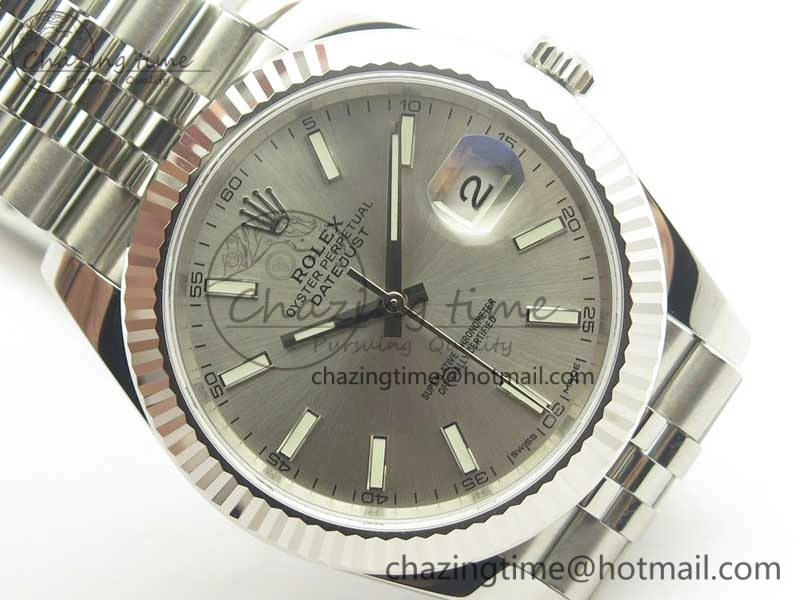 DateJust 41 126334 SS REF 1:1 Best Edition Silver Dial Stick Markers on Jubilee Bracelet A3235 Clone V2