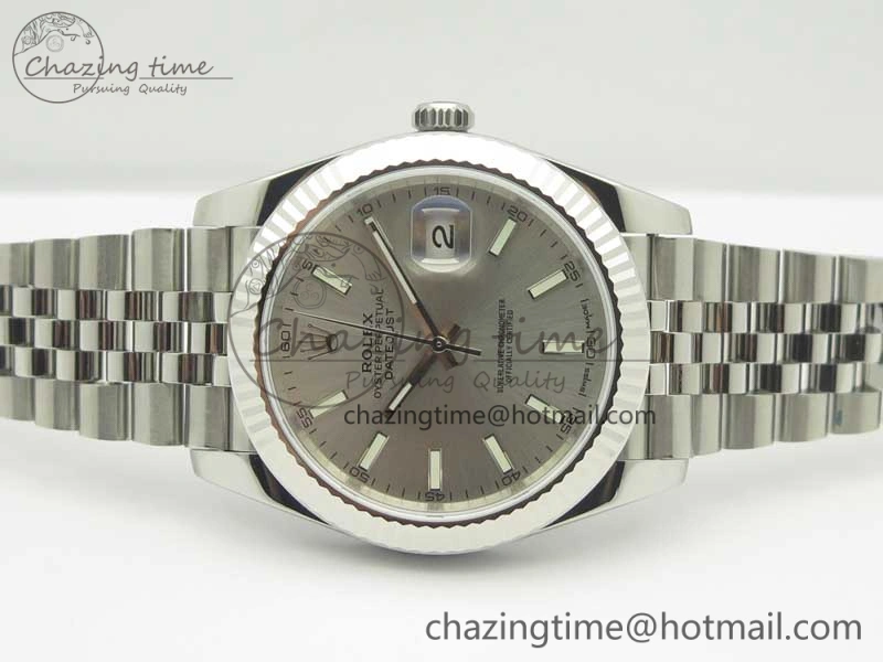 DateJust 41 126334 SS REF 1:1 Best Edition Silver Dial Stick Markers on Jubilee Bracelet A3235 Clone V2