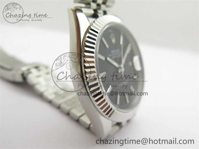 DateJust 41 126334 ZF 1:1 Best Edition 904L Steel Black Dial Stick Marker on Jubilee Bracelet A2824
