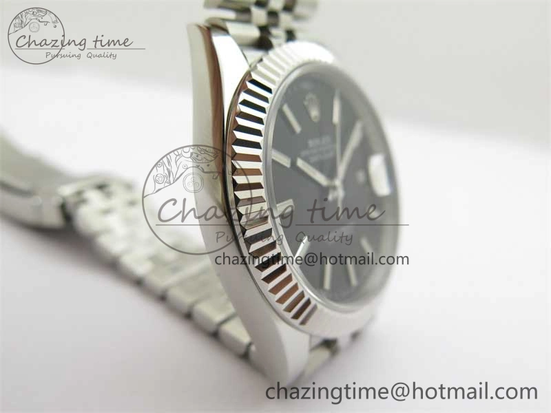 DateJust 41 126334 ZF 1:1 Best Edition 904L Steel Black Dial Stick Marker on Jubilee Bracelet A2824