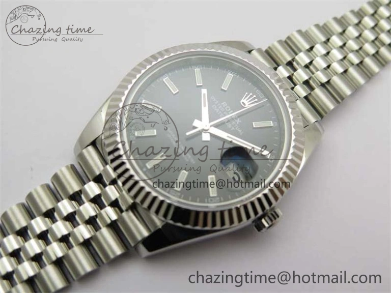 DateJust 41 126334 ZF 1:1 Best Edition 904L Steel Black Dial Stick Marker on Jubilee Bracelet A2824