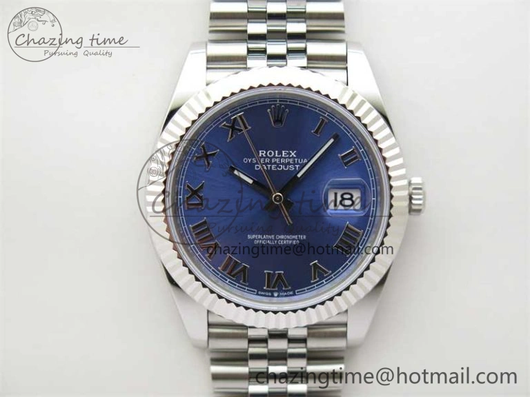 DateJust 41 126334 ZF 1:1 Best Edition 904L Steel Blue Dial Roman Marker on Jubilee Bracelet A2824