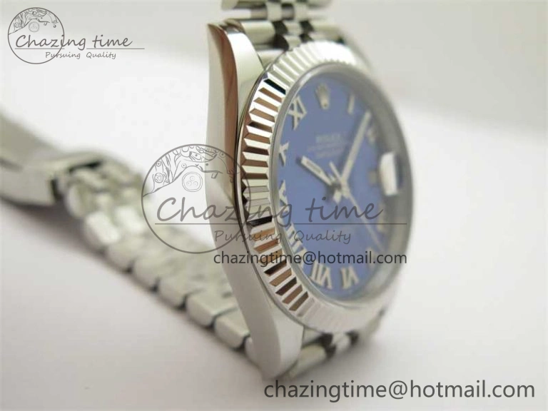 DateJust 41 126334 ZF 1:1 Best Edition 904L Steel Blue Dial Roman Marker on Jubilee Bracelet A2824