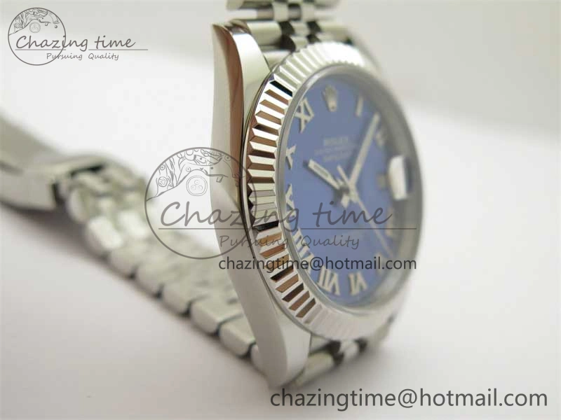 DateJust 41 126334 ZF 1:1 Best Edition 904L Steel Blue Dial Roman Marker on Jubilee Bracelet A2824