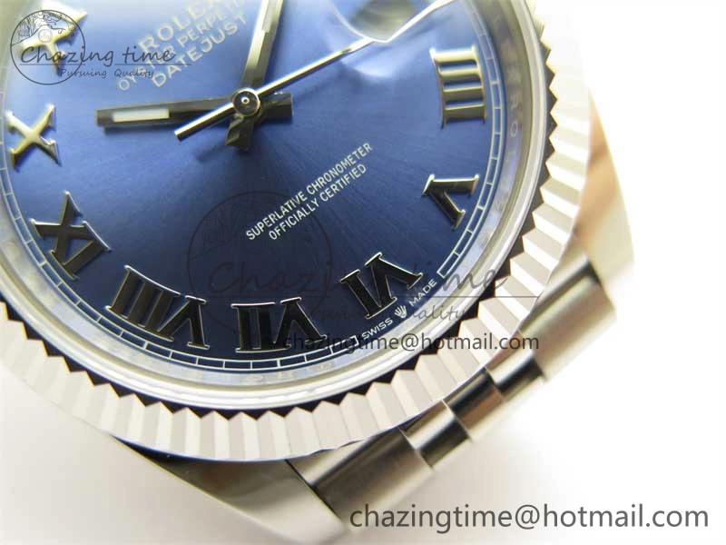 DateJust 41 126334 ZF 1:1 Best Edition 904L Steel Blue Dial Roman Marker on Jubilee Bracelet A2824