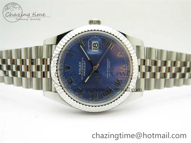 DateJust 41 126334 ZF 1:1 Best Edition 904L Steel Blue Dial Roman Marker on Jubilee Bracelet A2824