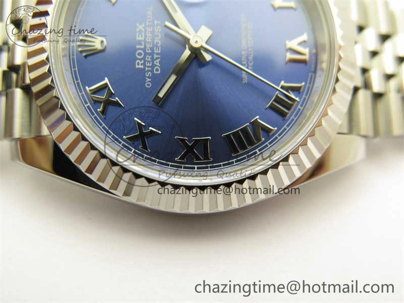 DateJust 41 126334 ZF 1:1 Best Edition 904L Steel Blue Dial Roman Marker on Jubilee Bracelet A2824