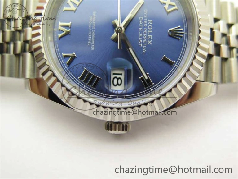 DateJust 41 126334 ZF 1:1 Best Edition 904L Steel Blue Dial Roman Marker on Jubilee Bracelet A2824