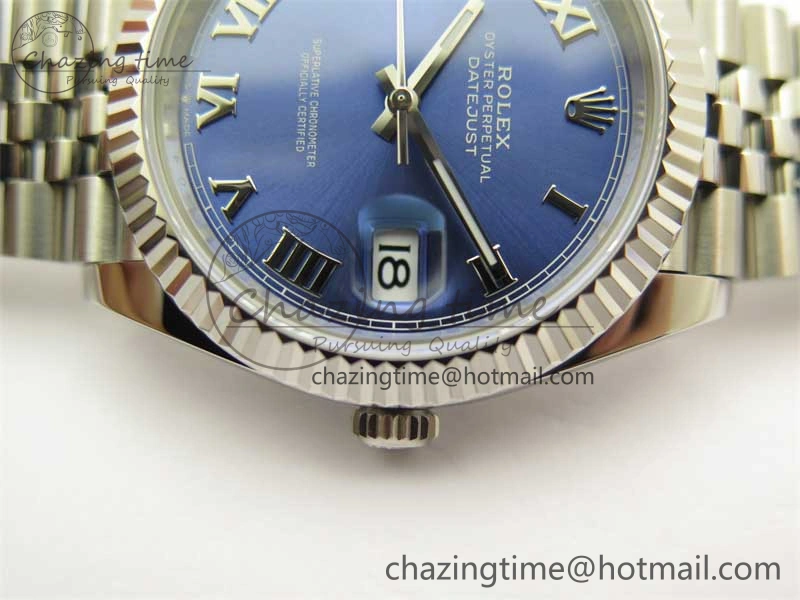 DateJust 41 126334 ZF 1:1 Best Edition 904L Steel Blue Dial Roman Marker on Jubilee Bracelet A2824