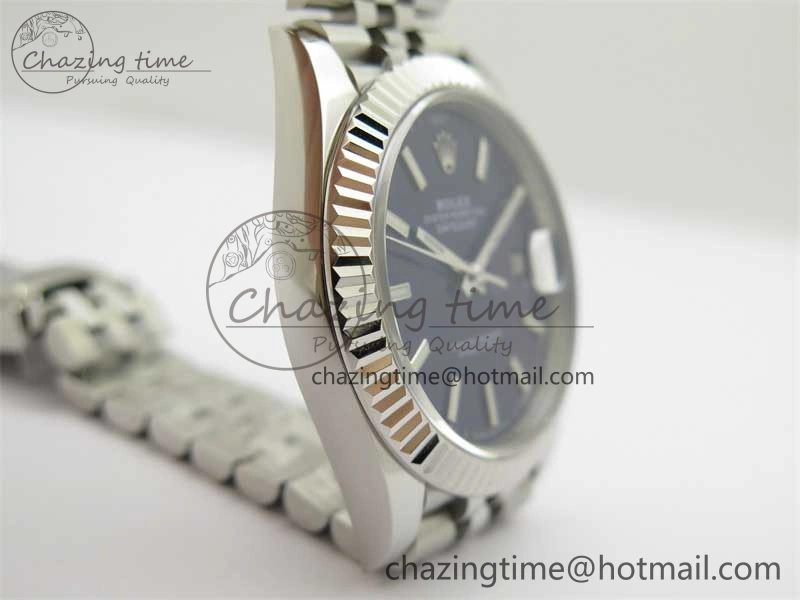 DateJust 41 126334 ZF 1:1 Best Edition 904L Steel Blue Dial Stick Marker on Jubilee Bracelet A2824