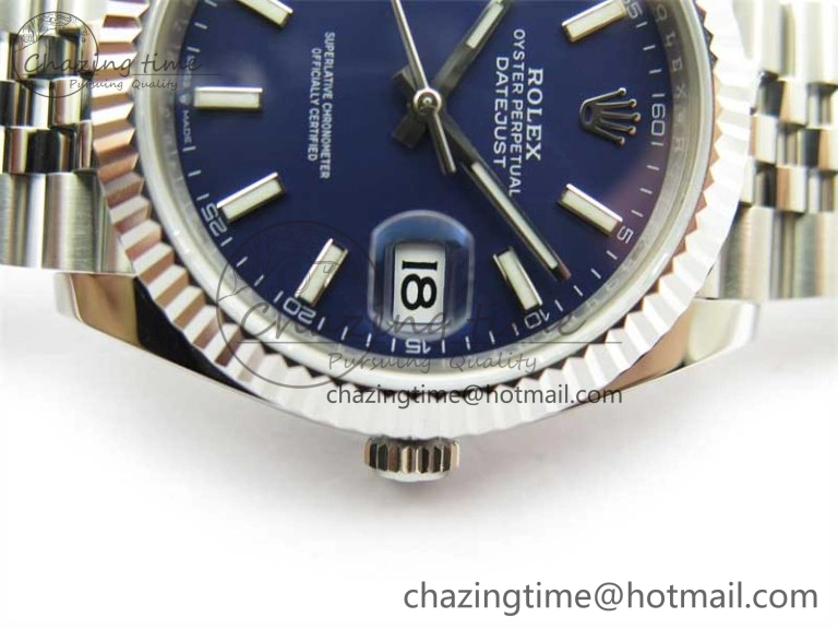 DateJust 41 126334 ZF 1:1 Best Edition 904L Steel Blue Dial Stick Marker on Jubilee Bracelet A2824