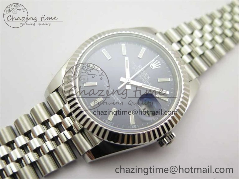 DateJust 41 126334 ZF 1:1 Best Edition 904L Steel Blue Dial Stick Marker on Jubilee Bracelet A2824