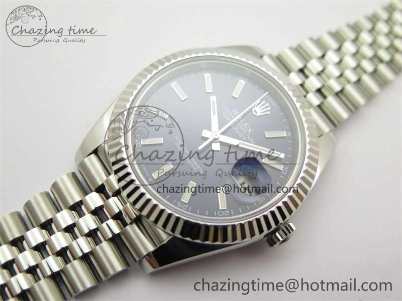 DateJust 41 126334 ZF 1:1 Best Edition 904L Steel Blue Dial Stick Marker on Jubilee Bracelet A2824