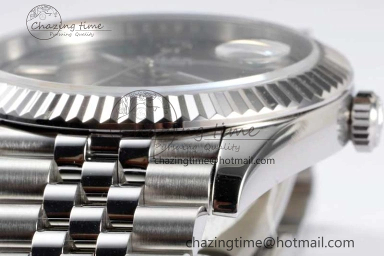 DateJust 41 126334 ZF 1:1 Best Edition 904L Steel Gray Dial Green Roman Marker on Jubilee Bracelet A2824