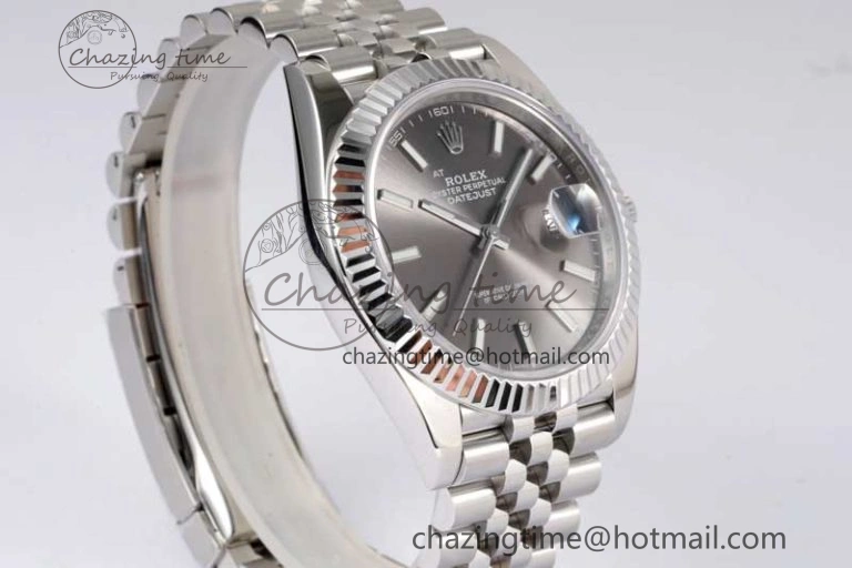 DateJust 41 126334 ZF 1:1 Best Edition 904L Steel Gray Dial Stick Marker on Jubilee Bracelet A2824