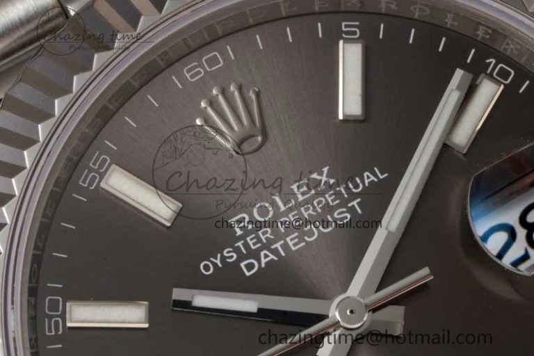 DateJust 41 126334 ZF 1:1 Best Edition 904L Steel Gray Dial Stick Marker on Jubilee Bracelet A2824