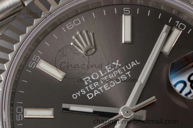 DateJust 41 126334 ZF 1:1 Best Edition 904L Steel Gray Dial Stick Marker on Jubilee Bracelet A2824
