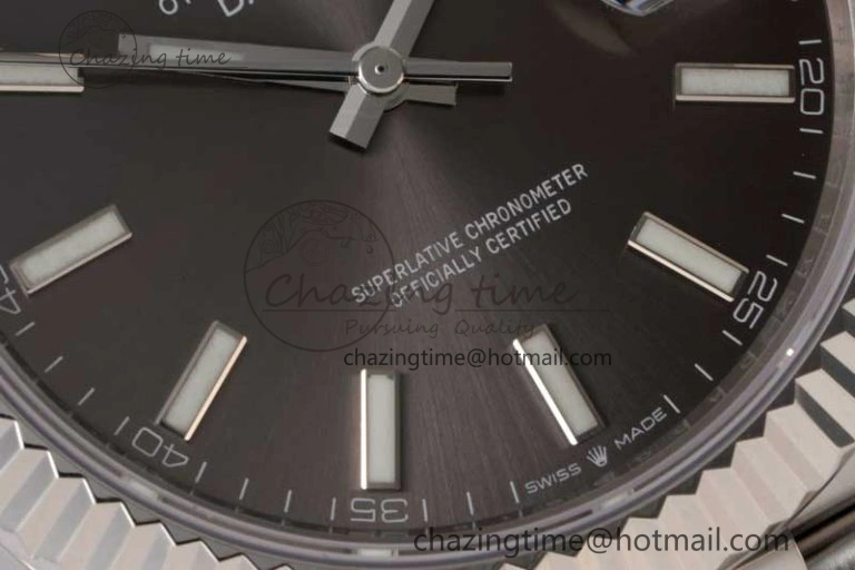 DateJust 41 126334 ZF 1:1 Best Edition 904L Steel Gray Dial Stick Marker on Jubilee Bracelet A2824