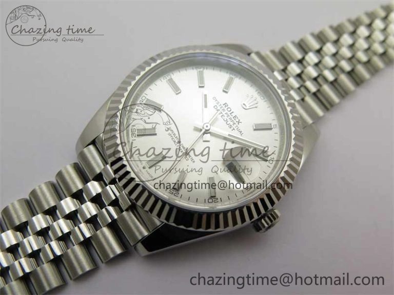 DateJust 41 126334 ZF 1:1 Best Edition 904L Steel Silver Dial Stick Marker on Jubilee Bracelet A2824