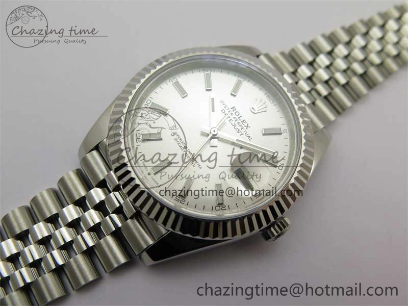 DateJust 41 126334 ZF 1:1 Best Edition 904L Steel Silver Dial Stick Marker on Jubilee Bracelet A2824