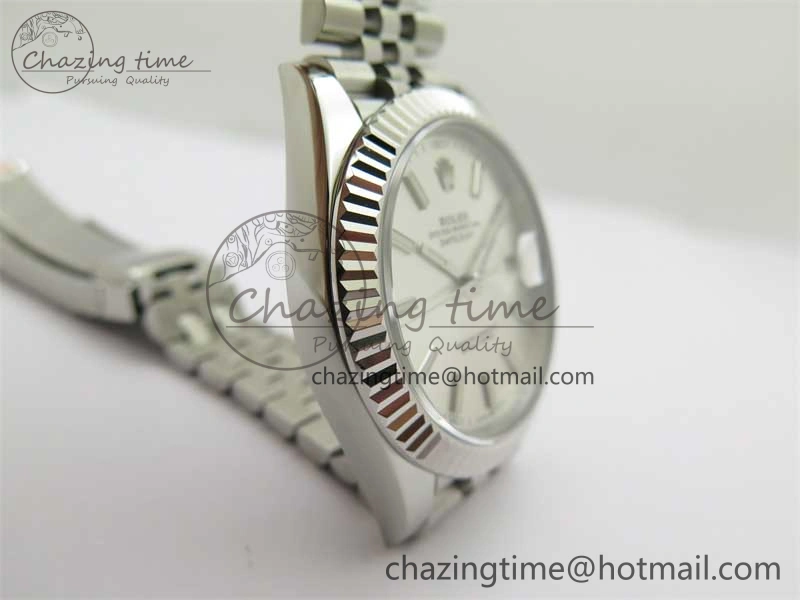 DateJust 41 126334 ZF 1:1 Best Edition 904L Steel Silver Dial Stick Marker on Jubilee Bracelet A2824