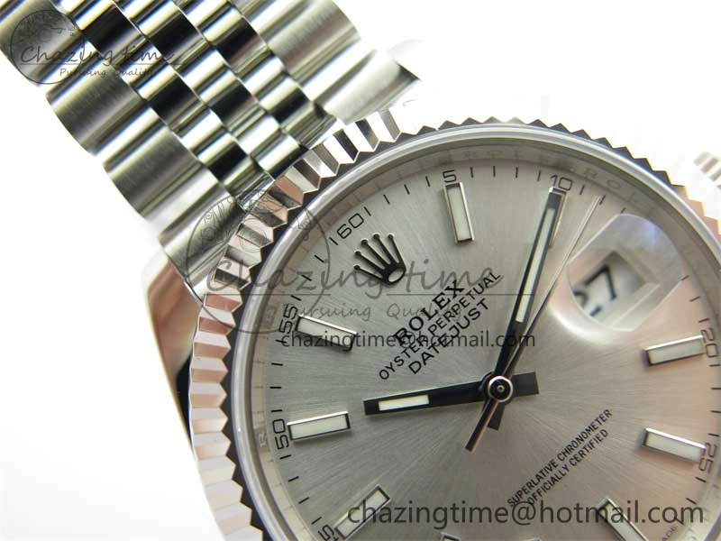 DateJust 41 126334 ZF 1:1 Best Edition 904L Steel Silver Dial Stick Marker on Jubilee Bracelet A2824