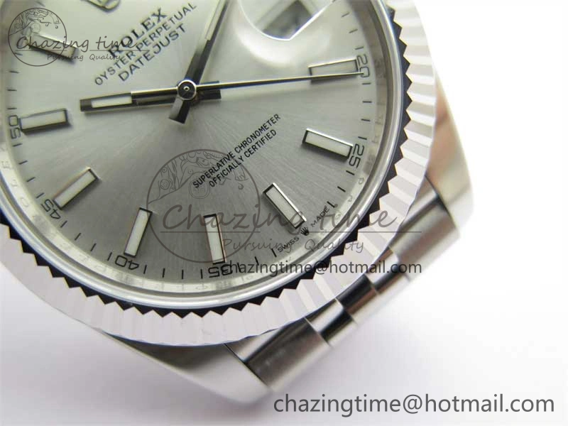 DateJust 41 126334 ZF 1:1 Best Edition 904L Steel Silver Dial Stick Marker on Jubilee Bracelet A2824