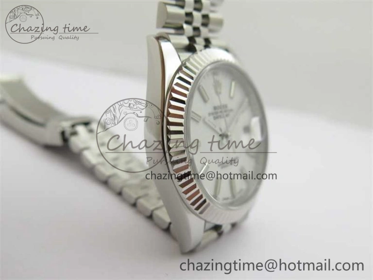 DateJust 41 126334 ZF 1:1 Best Edition 904L Steel White Dial Stick Marker on Jubilee Bracelet A2824