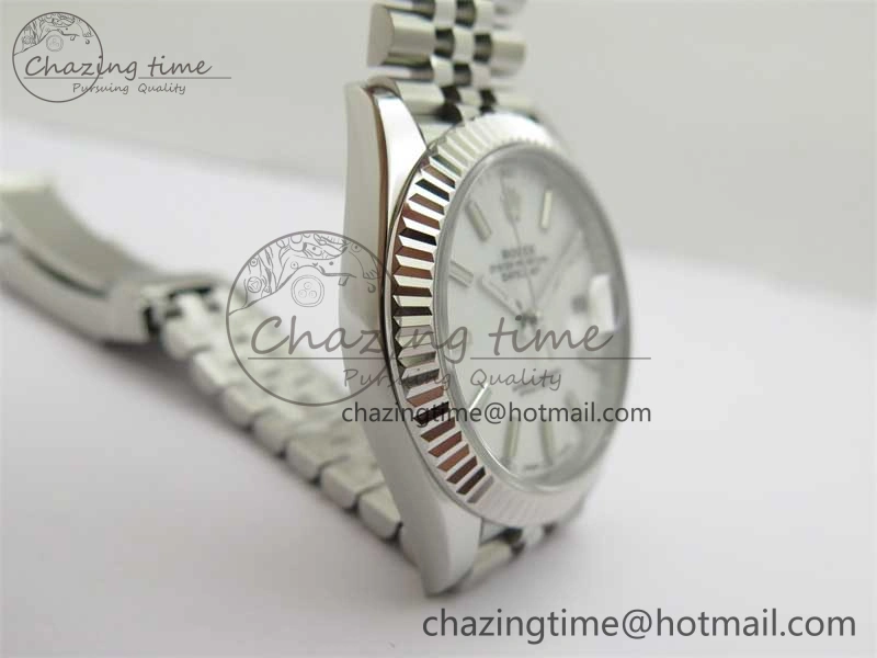 DateJust 41 126334 ZF 1:1 Best Edition 904L Steel White Dial Stick Marker on Jubilee Bracelet A2824