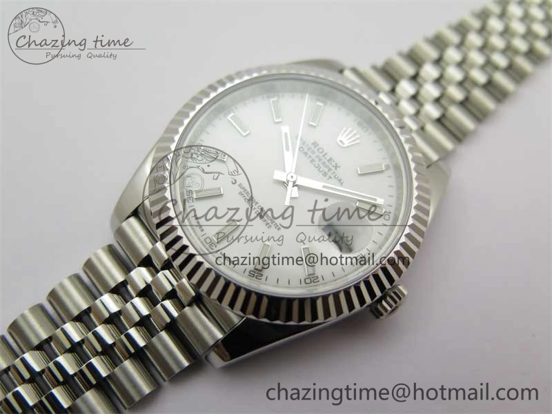 DateJust 41 126334 ZF 1:1 Best Edition 904L Steel White Dial Stick Marker on Jubilee Bracelet A2824