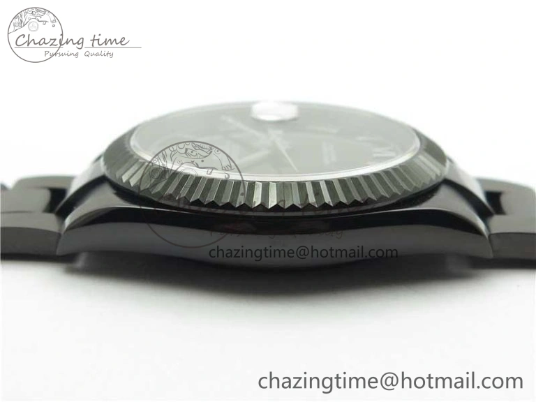 DateJust 41 All Black PVD VRF Best Edition Black Dial Roman Markers on PVD Oyster Bracelet A3235