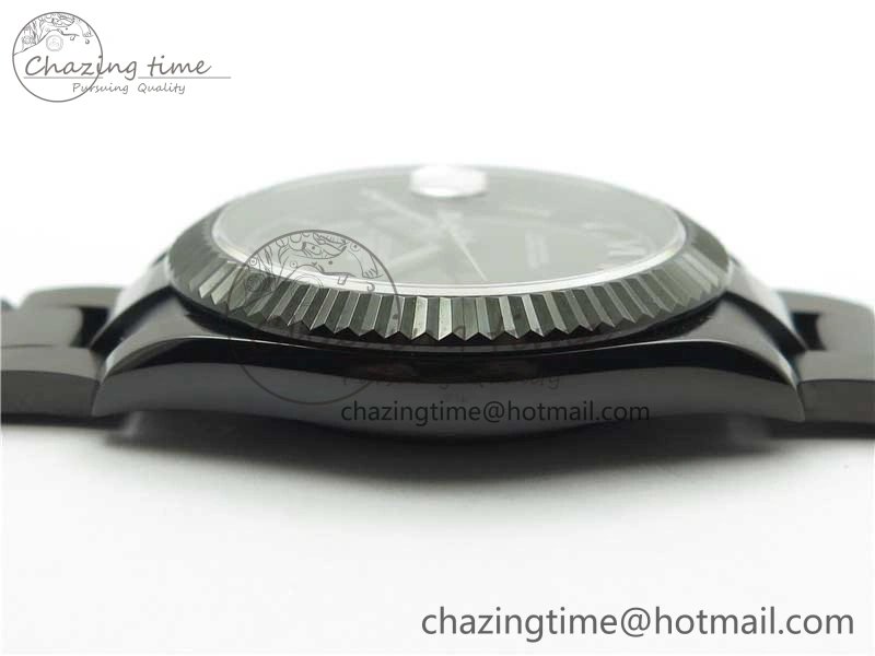 DateJust 41 All Black PVD VRF Best Edition Black Dial Roman Markers on PVD Oyster Bracelet A3235